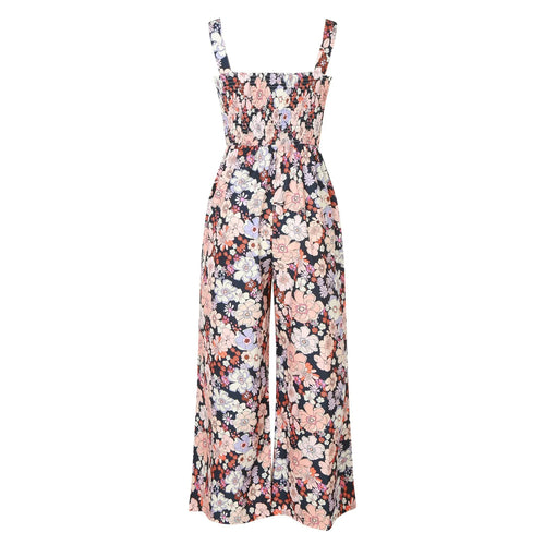 Bloom & Move: Floral Sleeveless Jumpsuit with Pockets