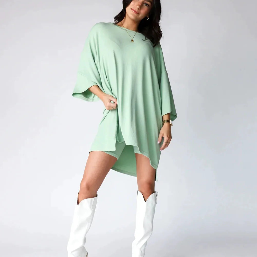 Breezy Lounge Duo – Oversized Shirt & Shorts Set for Ultimate Comfort!