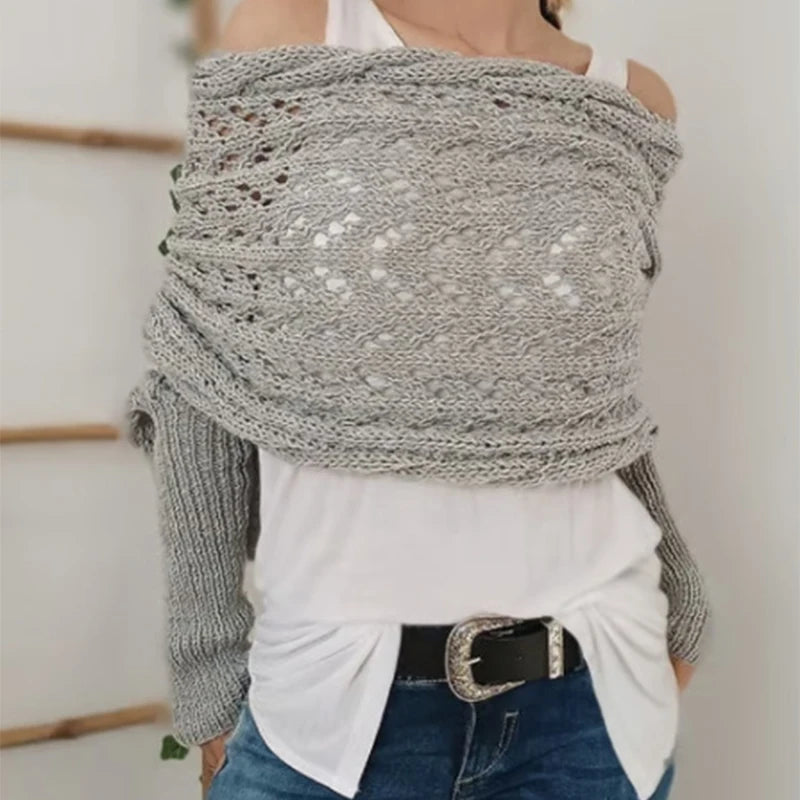 SnugStyle™ Knitted Shrug – Effortless Elegance