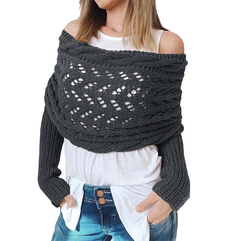 SnugStyle™ Knitted Shrug – Effortless Elegance